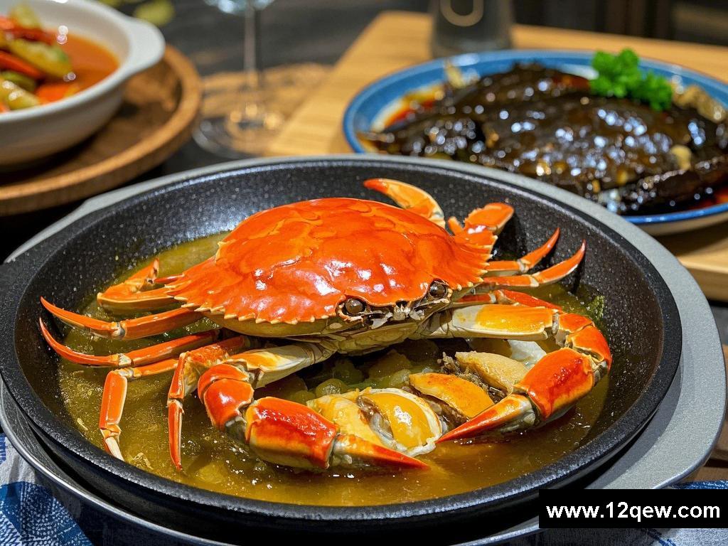 厨艺争霸赛里的五味煎蟹、毛氏红烧肉与冰糖甲鱼、鸡汤汆海蚌