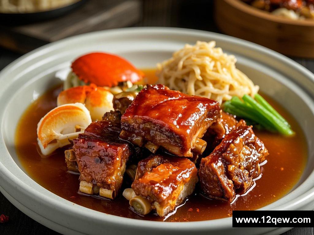 传统菜谱里的无锡酱排骨、白灼象拔蚌与大煮干丝、鸳鸯膏蟹
